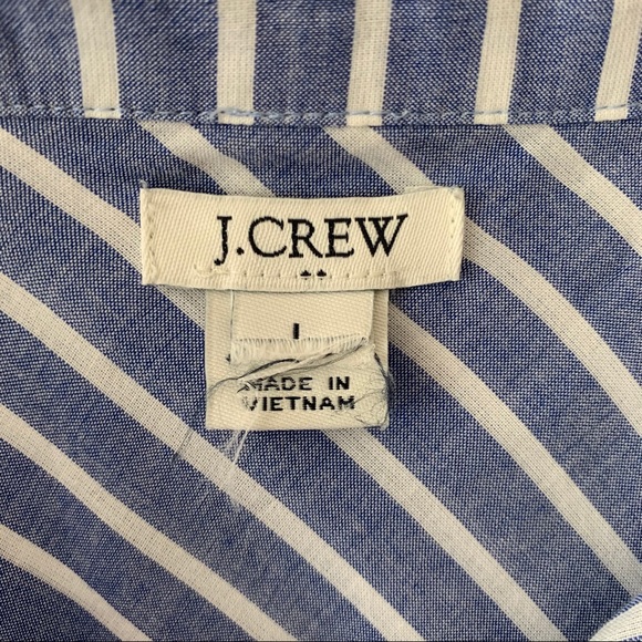 J. Crew Long Sleeve Front Tie Knot Blue Size Large - Picture 4 of 8